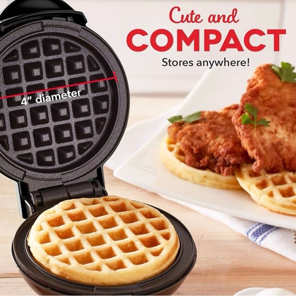 DASH Mini Waffle Maker - 4" Waffle Mold, Nonstick Waffle Iron with Quick Heat-Up - Picture 4 of 4